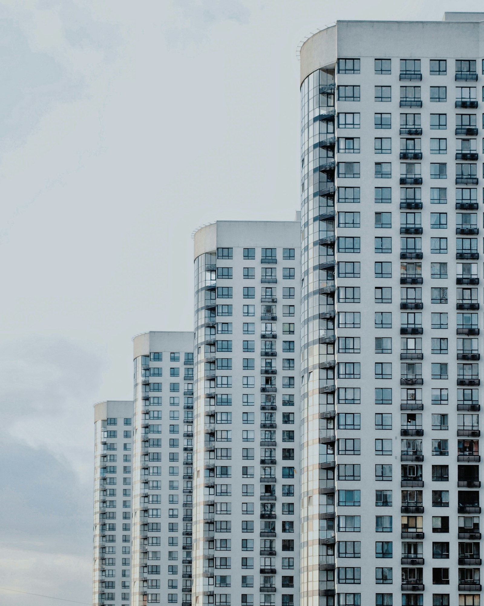 White high-rise residential buildings in the Dominican Republic
